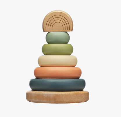 Wooden Stacking Rainbow Tower